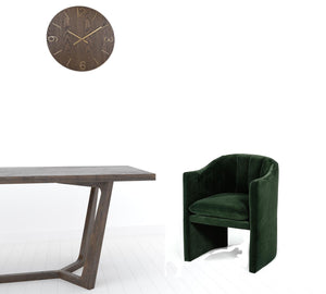 Homeroots Dark Green Velvet Modern Curvilinear Dining Chair  Metal 472224