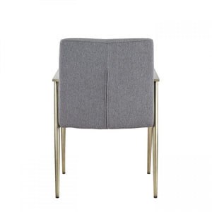 Homeroots Gray Antique Brass Contemporary Dining Chair  Metal 472225