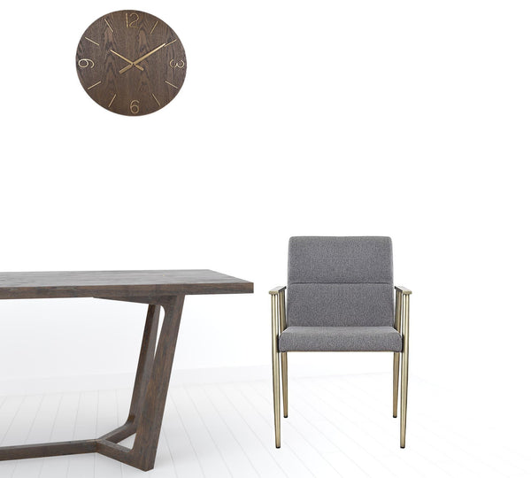 Homeroots Gray Antique Brass Contemporary Dining Chair  Metal 472225