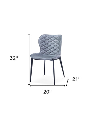 Homeroots Set Of Two Gray Black Modern Dining Chairs  Metal 472230