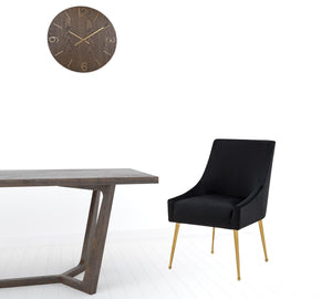 Homeroots Set Of Two Black Gold Velvet Dining Chairs  Metal 472232