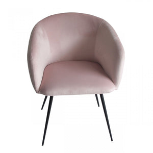 Homeroots Pink Velvet Modern Dining Chair  Metal 472239