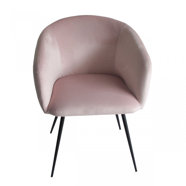 Homeroots Pink Velvet Modern Dining Chair  Metal 472239