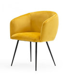 Homeroots Yellow Velvet Modern Dining Chair  Metal 472240