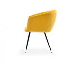 Homeroots Yellow Velvet Modern Dining Chair  Metal 472240