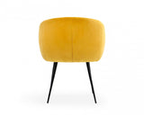 Homeroots Yellow Velvet Modern Dining Chair  Metal 472240