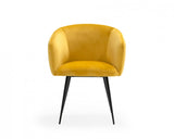 Homeroots Yellow Velvet Modern Dining Chair  Metal 472240