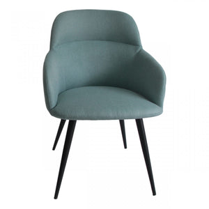 Homeroots Teal And Black Linen Ergo Modern Dining Chair  Metal 472241