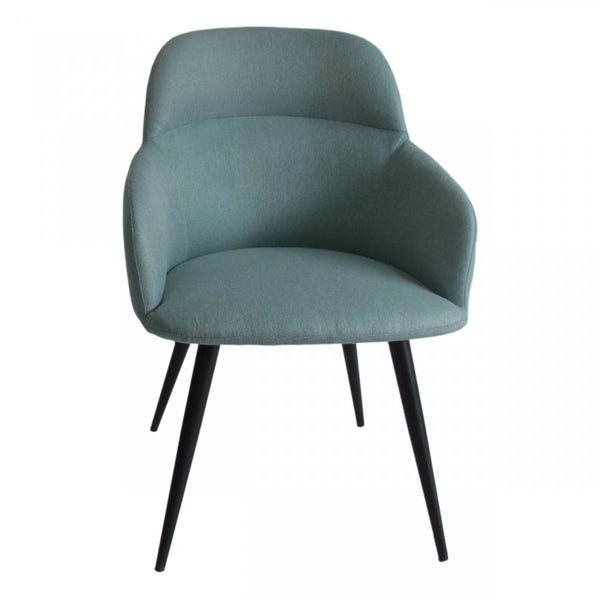 Homeroots Teal And Black Linen Ergo Modern Dining Chair  Metal 472241