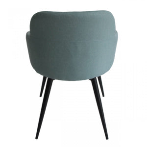 Homeroots Teal And Black Linen Ergo Modern Dining Chair  Metal 472241