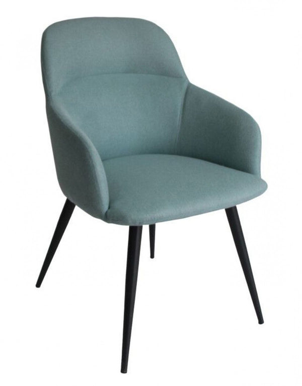 Homeroots Teal And Black Linen Ergo Modern Dining Chair  Metal 472241