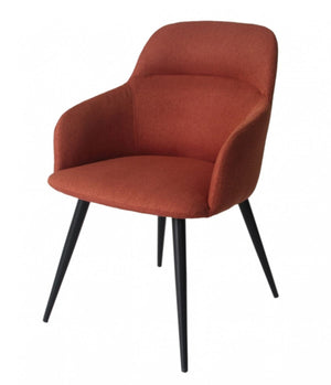 Homeroots Orange And Black Linen Ergo Modern Dining Chair  Metal 472242