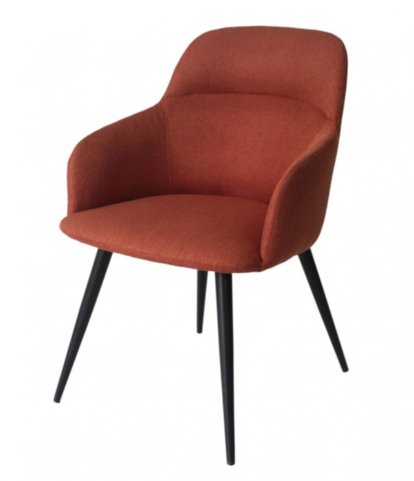 Homeroots Orange And Black Linen Ergo Modern Dining Chair  Metal 472242
