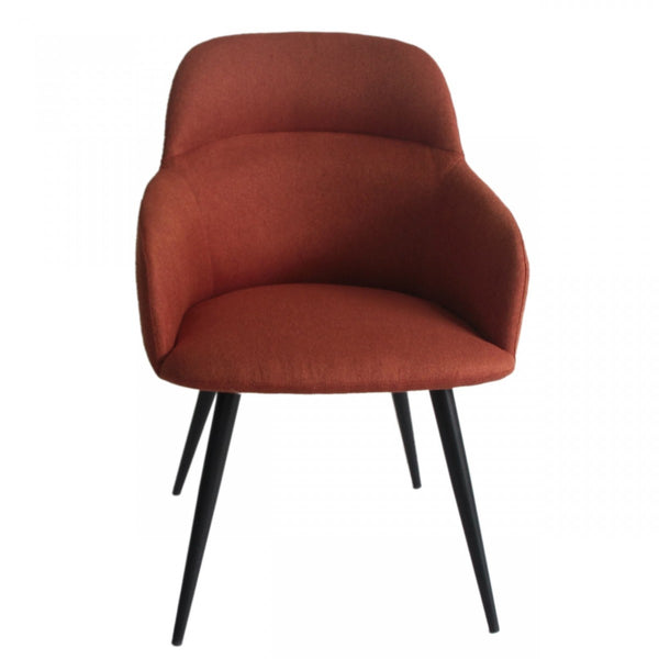 Homeroots Orange And Black Linen Ergo Modern Dining Chair  Metal 472242