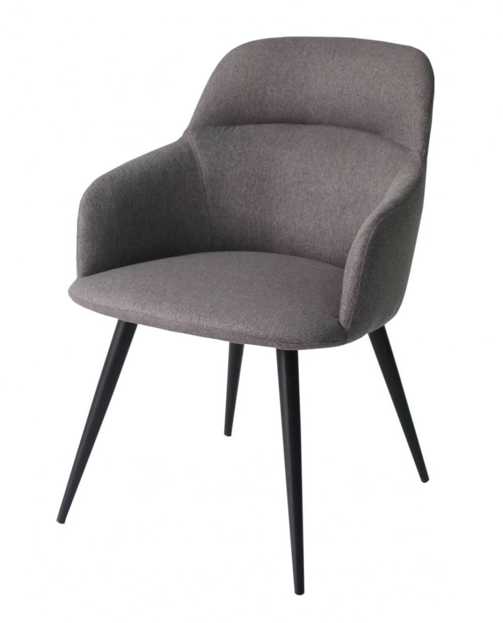 Homeroots Gray And Black Linen Ergo Modern Dining Chair  Metal 472243