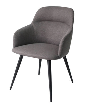 Homeroots Gray And Black Linen Ergo Modern Dining Chair  Metal 472243