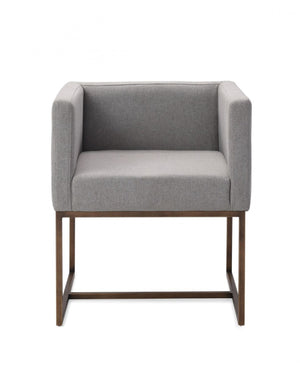 Homeroots Gray Antique Velvet Brass Dining Chair  Metal 472246