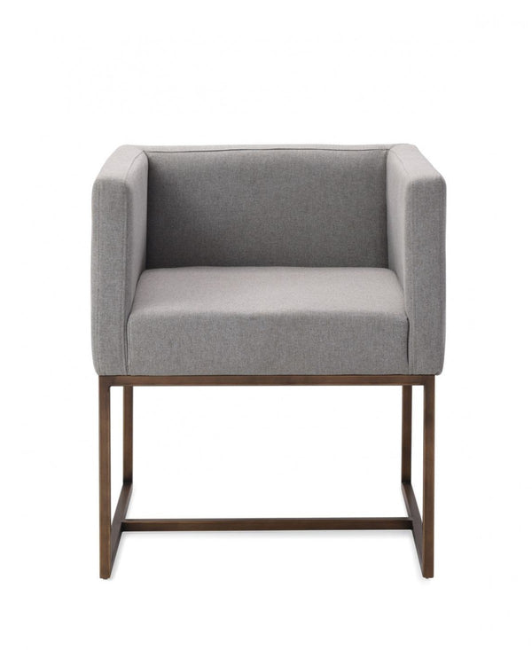 Homeroots Gray Antique Velvet Brass Dining Chair  Metal 472246