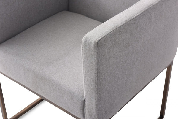 Homeroots Gray Antique Velvet Brass Dining Chair  Metal 472246