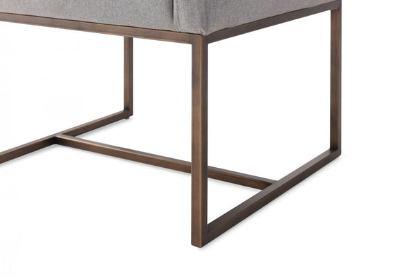 Homeroots Gray Antique Velvet Brass Dining Chair  Metal 472246