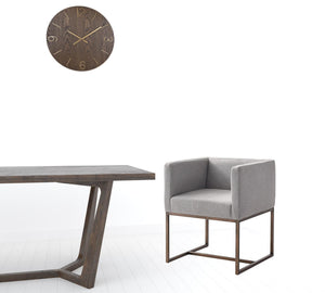 Homeroots Gray Antique Velvet Brass Dining Chair  Metal 472246