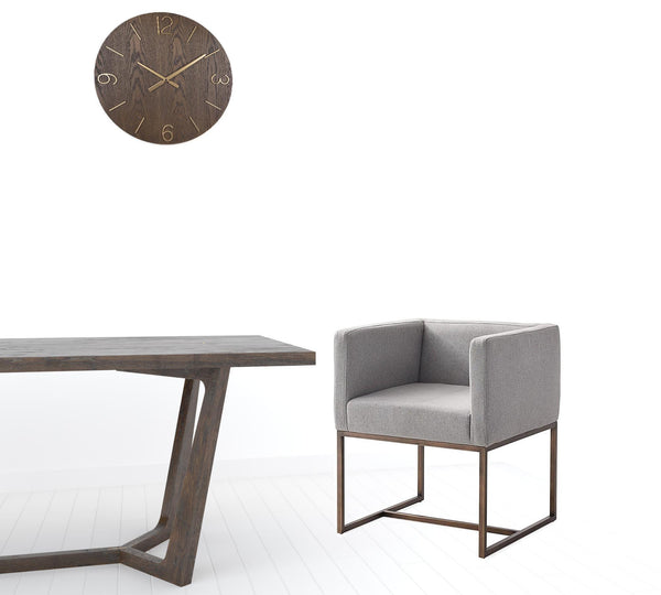 Homeroots Gray Antique Velvet Brass Dining Chair  Metal 472246