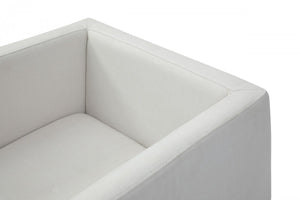 Homeroots White Antique Velvet Brass Dining Chair  Metal 472247