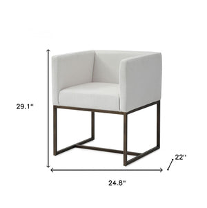 Homeroots White Antique Velvet Brass Dining Chair  Metal 472247