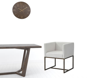 Homeroots White Antique Velvet Brass Dining Chair  Metal 472247