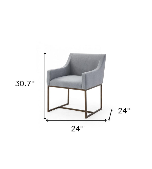 Homeroots Gray Velvet Antique Brass Dining Chair  Metal 472248