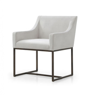 Homeroots Beige Velvet Antique Brass Dining Chair  Metal 472250