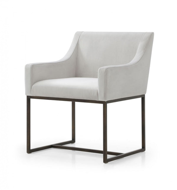 Homeroots Beige Velvet Antique Brass Dining Chair  Metal 472250