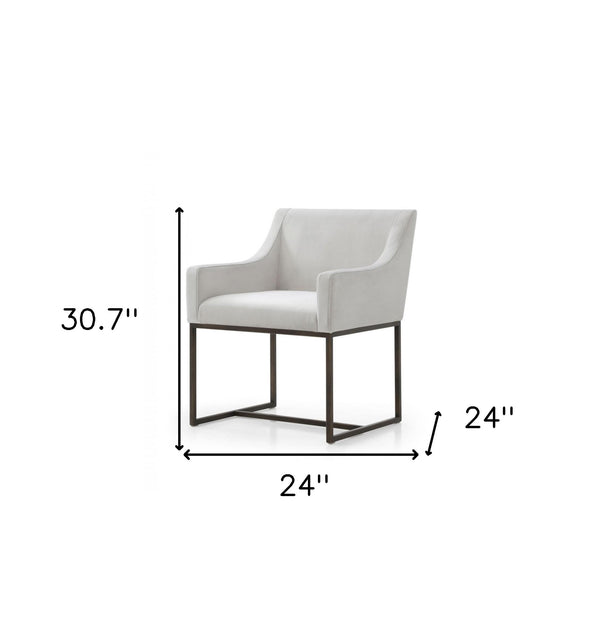 Homeroots Beige Velvet Antique Brass Dining Chair  Metal 472250