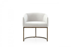 Homeroots White Velvet Brass Modern Dining Chair  Metal 472251
