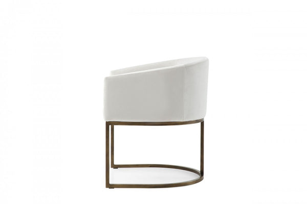 Homeroots White Velvet Brass Modern Dining Chair  Metal 472251
