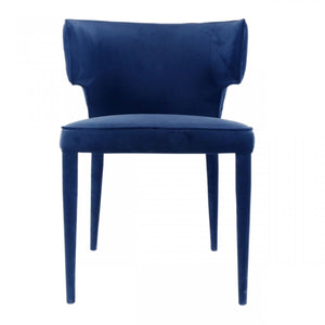 Homeroots Blue Velvet Wrapped Dining Chair  Metal 472253