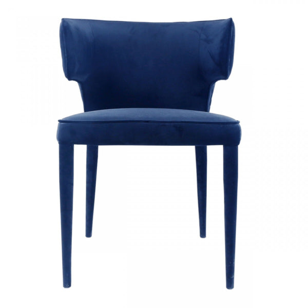 Homeroots Blue Velvet Wrapped Dining Chair  Metal 472253
