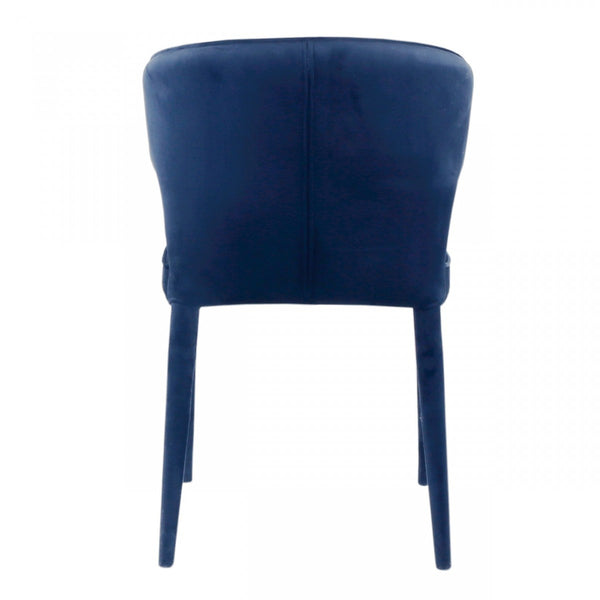 Homeroots Blue Velvet Wrapped Dining Chair  Metal 472253