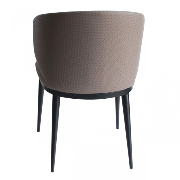 Homeroots Beige Modern Faux Leather Dining Chair  Metal 472255