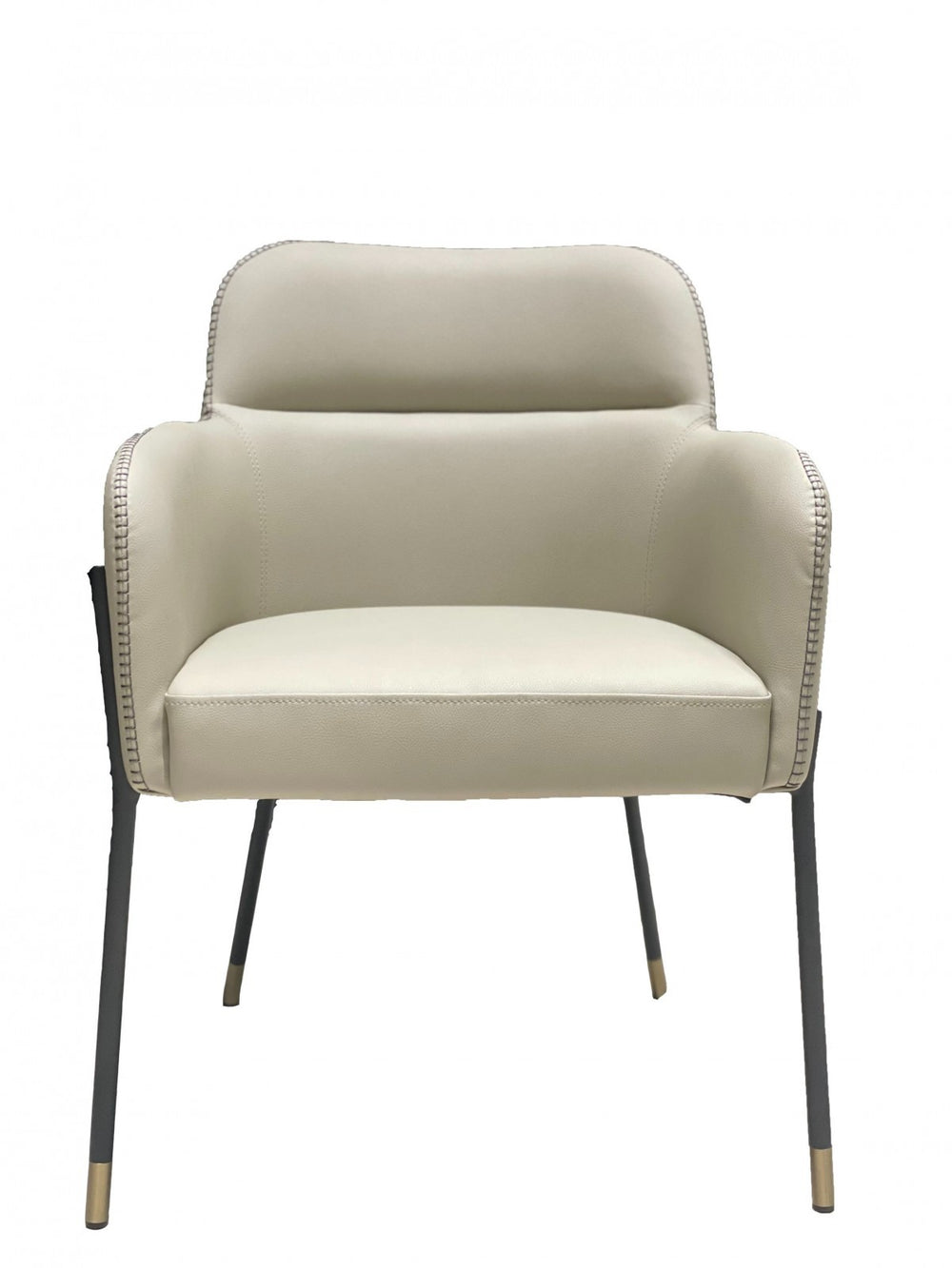 Homeroots Pale Gray Faux Leather Modern Dining Or Side Chair  Metal 472257