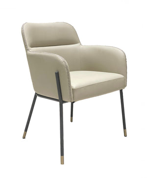 Homeroots Pale Gray Faux Leather Modern Dining Or Side Chair  Metal 472257