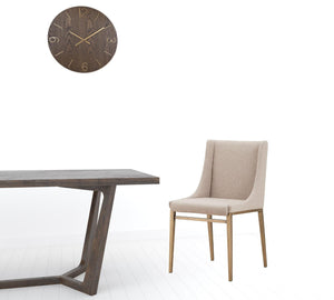 Homeroots Set Of Two Beige Brass Contemporary Dining Chairs  Metal 472258