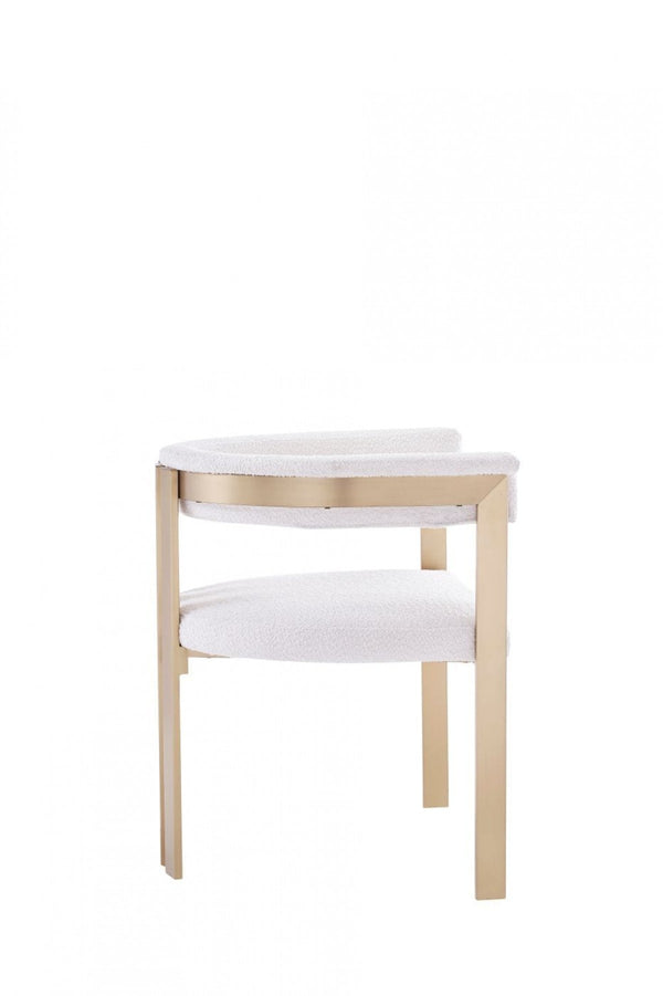 Homeroots Beige Gold Dining Chair  Metal 472268