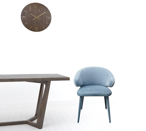 Homeroots Blue Gray Fabric Wrapped Dining Chair  Metal 472269