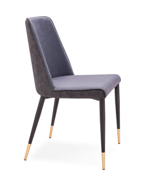 Homeroots Set Of Two Dark Gray Modern Dining Chairs  Metal 472271