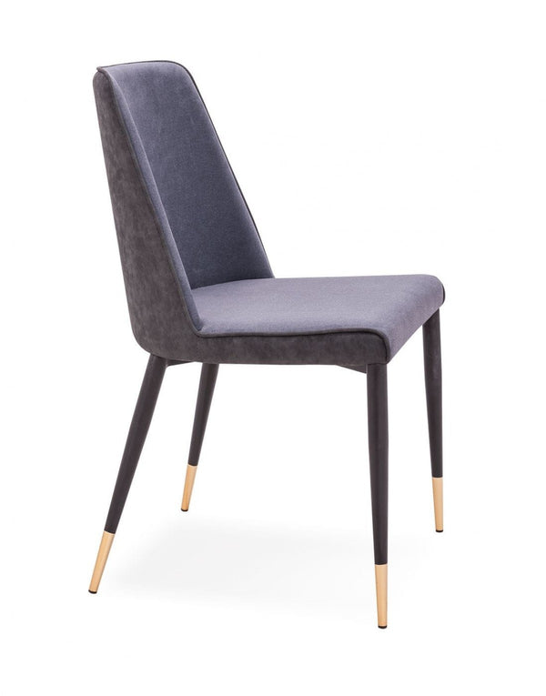 Homeroots Set Of Two Dark Gray Modern Dining Chairs  Metal 472271