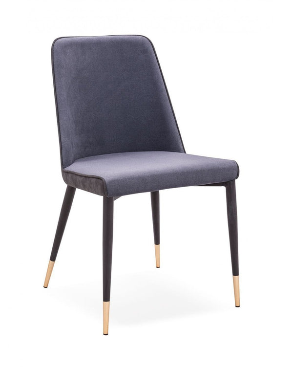 Homeroots Set Of Two Dark Gray Modern Dining Chairs  Metal 472271