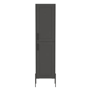 English Elm Hagi 71" Tall Gray Shaker Linen Cabinet with Adjustable 4-Tier Shelves, Metal Legs, Slim Design B070P234366