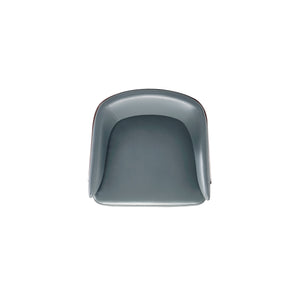 English Elm Reeva Wood Vegan Leather Dining Chair Gray with Walnut Beech Frame, Gold-Tip Legs, Plush Seat (32") B365P397693