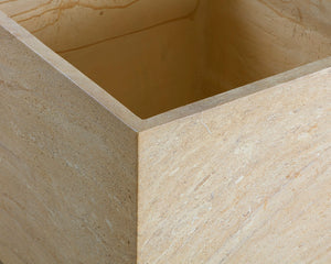 Sunpan TANSY Planter - Contemporary Square Design in Antique Bronze for Elegant Indoor and Outdoor Spaces Taupe 111133